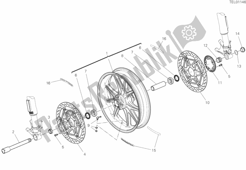 Todas as partes de 28a - Roda Dianteira do Ducati Superbike Panigale V4 Speciale 1100 2019